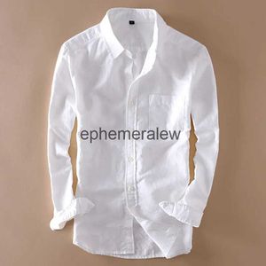 Camisas casuais masculinas elegantes homens manga longa branco turn-down colarinho fino ajuste solto macio Breaable Cloing algodão M-XXXLephemeralew