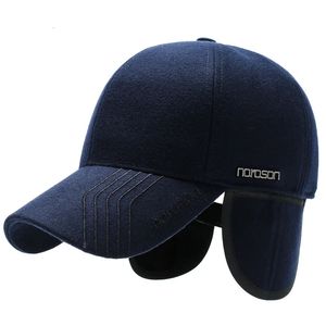 Outdoor-Hüte Großhandel Golf Hut verdicken warme Männer Papa gestrickte Design Sonnencreme Visier Krempe Schatten Ohrenschützer 231128