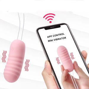 Zabawki analne Mini Bullet Vibrator App bezprzewodowy pilot 10 prędkości wibrujący jajka stymulator