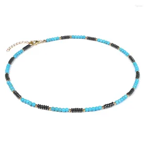 Catene 4mm Ematite Perline Collane Per Donna Uomo Collana in pietra naturale Chiusura a moschettone regolabile Catena Labradorite Chocker Gioielli