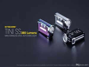 Nitecore Tini SS ficklampa USB-laddningsbart rostfritt stål LED-nyckel Ljus XP-G2 S3 LED 380 lm Mini Torch7488129