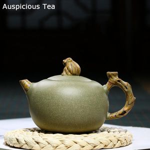 Teaware 330ml Chinese Yixing Purple Clay Teapot Raw Ore Beans Green Clay Filter Teapots Home Xishi Beauty Kettle Tea Set Accessories