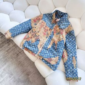 Li iv Cappotto firmato Stile euro-americano Lettera Giacca floreale rosa Giacca Giacca di jeans LOGO autentico