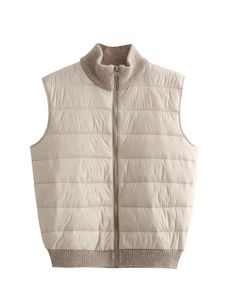 Gilet da donna Cerniera Piumino leggero GILET Pelliccia di agnello Ago lavorato a maglia Cappotto senza maniche Impiombato Giacca invernale autunno sciolto Gilet 231128