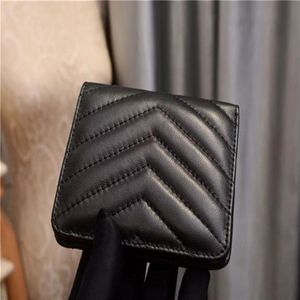 womens wallet Designer Wallets Ladies bag Short style Pouch Card holder slot purse real leather black color top quilted soft220I