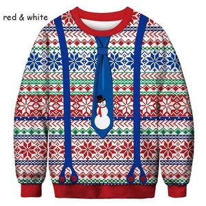 European 3D digital printing party sweater fall and winter men's round neck long-sleeved T-shirt ladies universal 3YBJE