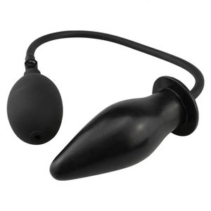 Vibrators Soft Silicone Inflatable Anal Plug Black Pump Anal Beads Butt Plug Anal Dilator Massager Anus Sex Toy for Female Male Couples 231128