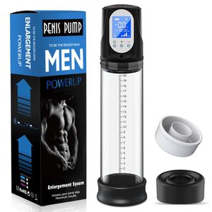 Sex Toy Massager Hannibal LCD Electric Penis Pump Förstoring Förläng Male Cup Dick Toys för män