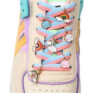 Shoe Parts Accessories Fashion Rainbow Charms Sneakers Laces Girl Gift Decoration DIY Metal Shoelaces Buckles Shoes Accesories 231128