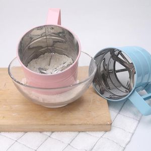 Bakningsverktyg Högkvalitativ 1 st Shaker Sieve Cup Home Bakery Rostfritt stål Pulvernät Design Silterfilter Mjöl Sifter