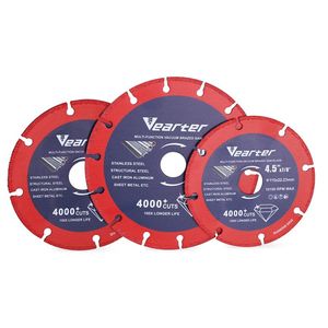 Zaagbladen Vearter 115/125/150mm Vacuum Brazed Diamond Cutting Disc Angle Grinder Wheel For Metal Rebar Cast Iron Aluminum Stainless Steel