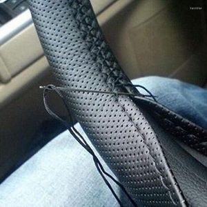 Steering Wheel Covers DIY Car Cover Black/Gray/Brown Faux Leather Hand Sewing With Needles And Thread Arrival Wholesale