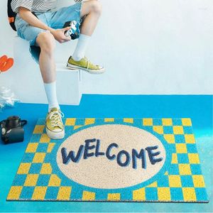 Carpets Entrance Hallway Welcome Doormat Checkerboard Printed Non-slip Floor Rug Front Door Mat Outdoor Carpet Bedroom Kitchen