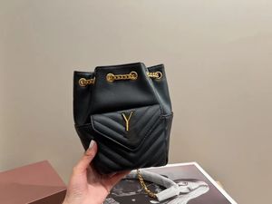 Mt Top Tier Quality Bag Luxies Designers 23cm Joe Bucket Bag Mini Lambskin quiltade handväska Kvinnor Verklig läderväska Crossbody Black Shoulder Gold Chain Bag