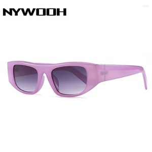 Óculos de sol NYWOOH 2023 Lady Óculos de sol como olho de gato Fashion Eyeglasses Designer de marca para mulheres e homens UV400 espelho