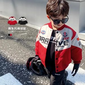 Piumino 2023 Ragazzi Giacca da baseball Primavera Autunno Unisex Baby Boy Racing Bambini Top Moto Kids Fashion Outwear 2 8Y 231128