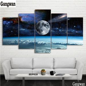 Stitch Space Universe Stars Moon Stir 5pcs fai da te Vendita quadrata Full Diamond Painting Croce Punta 3D Round Diamond Ramoidery Mosaic Home Decor