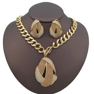 Wedding Jewelry Sets Dubai For Women 18K Gold Plated Necklace Earring Set for Party Jewellery 231128