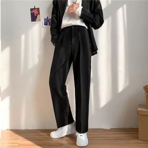 Herrbyxor män avslappnade byxor dragkedja kostym byxor slacks harajuku enkel all-match koreansk stil plus storlek 5xl baggy elastiska män klänning byxor 231129