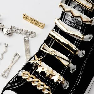 Shoe Parts Accessories Simple Metal Charms Fashion Gold silver Sneaker Girl Gift decoration DIY Shoelaces Buckles Shoes Accesories 231128