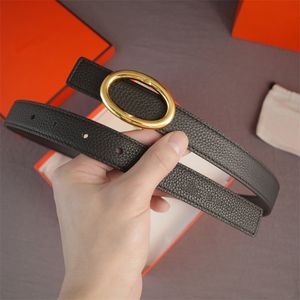 2.4cm Designer Belt for Woman Genuine Leather Mens Belts Golden Smooth Buckle Luxury Womens Waistband Fashion Accessories Gift Ceinture