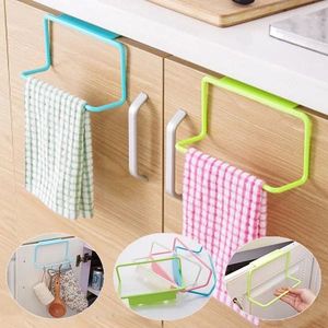 Haken 1PCS Über Tür Handtuch Rack Bar Hängen Halter Organizer Badezimmer Küche Schrank Schrank Aufhänger Regal Zubehör