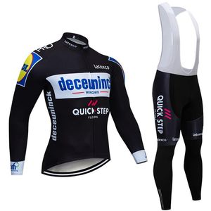 2019 QuickStep Team Cycling Jacket 20D Cykelbyxor Set Ropa Ciclismo Mens Winter Thermal Fleece Pro Cykel Jersey Maillot Wear260H