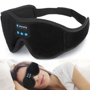 Mobiltelefonörlurar Sovmask Bluetooth 3D Sleep For Eyes Soft Aid Eye Music Spela Hörlurar Travel Eyeshade 231128