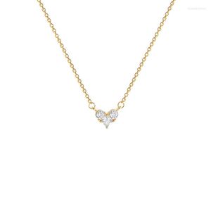 Pendant Necklaces Small Simple Love Heart Zircon Chain Necklace Nimble Mother's Day Woman Wedding Family Friend Gift Jewelry