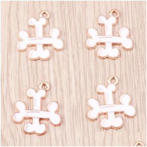Charms Charms 10Pcs Cartoon Funny Halloween Crossed Bone Metal Charm Diy Accessory Earrings Necklace Keychain Jewelry Making Findings Dh4Kk