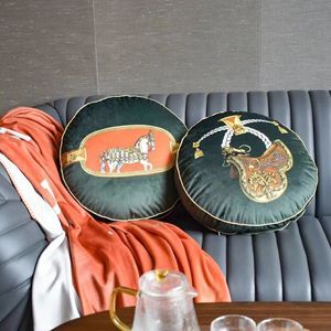 Decorative Throw Pillow Case Round 45cm diameter Horse Polyester Cushion Cover For Sofa Home Capa De Almofadas