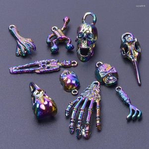 Charms 10pcs Mixed Skeleton Skull Halloween Charm Anhänger für DIY Schmuckherstellung Armband Ohrringe Halskette Craft Art