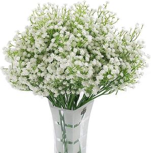 Decorative Flowers & Wreaths Heads 3Pc Bouquet High Grade Artificial Babybreath Gypsophila Art Sky Star Plant Home Wedding Decoration Dried