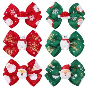 Hair Accessories 4Pcs/Lot Baby Girls Christmas Halloween Kids Bows Clips For Children Handmade Year Decoration Gifts
