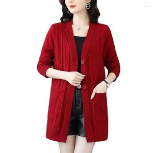 Malhas femininas Cardigan de suéter feminino 5xl 6xl 7xl tamanho grande roupas de meia idade mãe casual jaqueta solta casaco de malha femme