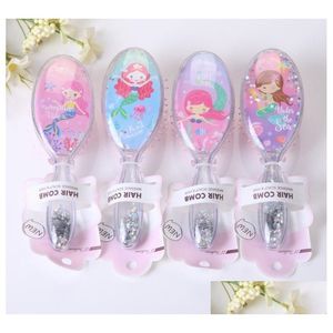 Grooming Set Girls Kids Hair Brush Comb Baby Set Soft Air Cushion Mas Combs Cartoon Mönster Glitter Hairbrush Drop Delivery Maternity Ottgz