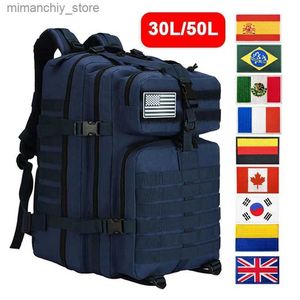 Outdoor Bags Outdoor Tactics Backpacks Water Proof 50L Spots Bag High capacity Shoulders Bag Camouflage Travel Add stickers Q231130
