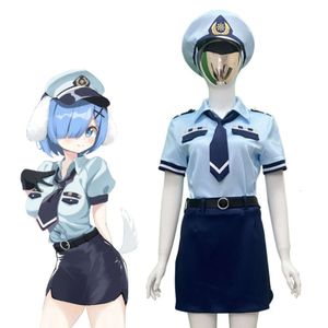 アニメコスプレコスチュームプリンセスコネクトリンシブとゼロのリンケージゲームキャラクターレム警察のユニフォームスカートドレスアップ