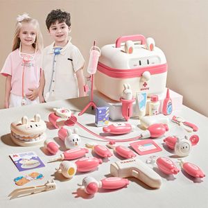 Tools Workshop Toy Kids Doctor Preteny Roll Play Kit Simulation Dentist Box Girls Education Game Toys for Children Stetoskop 231129