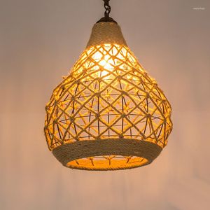 Pendant Lamps Creative Rope Chandelier Retro Bar Theme Restaurant Lamp Industrial Drop Light Vintage Lighting Fixture