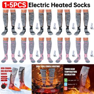 Sports Socks 1 5PC Unisex Electric Heated 3 Heating Levels Adjustable Foot Warm Winter Outdoor Sport Skiing Stocking 231129