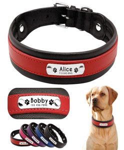 Personalisiertes Hundehalsband aus Leder mit individueller Gravur, gepolstertes Halsband für große Hunde, Bulldogge, für mittelgroße und große Hunde, Perro Pitbull 2204096327827