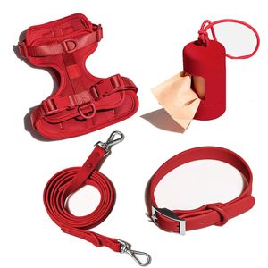 Hundhalsar Leases Dog Harness and Leash Set No Pull Dog Vest Harness PVC Waterproof Dog Leash Collar för små medelstora stora hundar 231129