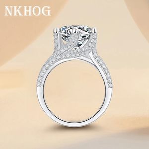 Eheringe Luxus Echt 3CT 5CT Ring für Frauen 925 Sterling Silber Edlen Schmuck D Farbe VVS1 Diamant Engagement Band GRA 231129