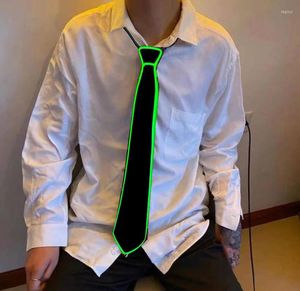 Party Supplies Flashing Light Up EL Wire Neon LED Bowtie 10 Colors Choice Holiday Lighting Tie For Festival Wedding Props