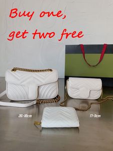 GU Nya kvinnors lyxiga shopping Cohide Bag Cosmetic Bag Designer Handväska Crossbody Wallet Card Bag Fashion Bag 3-in-1 Combo Bag
