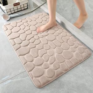 Carpets Mat Non-slip Carpets Cobblestone Embossed Bathroom Bath In Wash Basin Bathtub Side Floor Rug Shower Room Doormat Memory Foam 231129