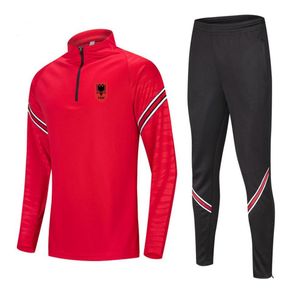 Nyaste Albanien Soccer Training Men's Tracksuits Jogging Jacket Set Running Sport Wear Football Home Kits Adult Clothes Hikin249f
