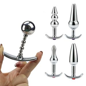 Sex Toy Massager Adults Products Stainless Steel Butt Plug Anal Massager Spiral Beads Stimulation Thread Anus Toy for Women