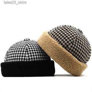 Beanie/Skull Caps Hot Winter Docker Hat Sailor Cap för män Kvinnor Brimlösa hattar Wool Thicken Hip Hop Beanie Skullcap Solid Color Girl Beanie Hat Q231130